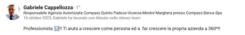 Recensione LinkedIn di Gabriele Cappellozza